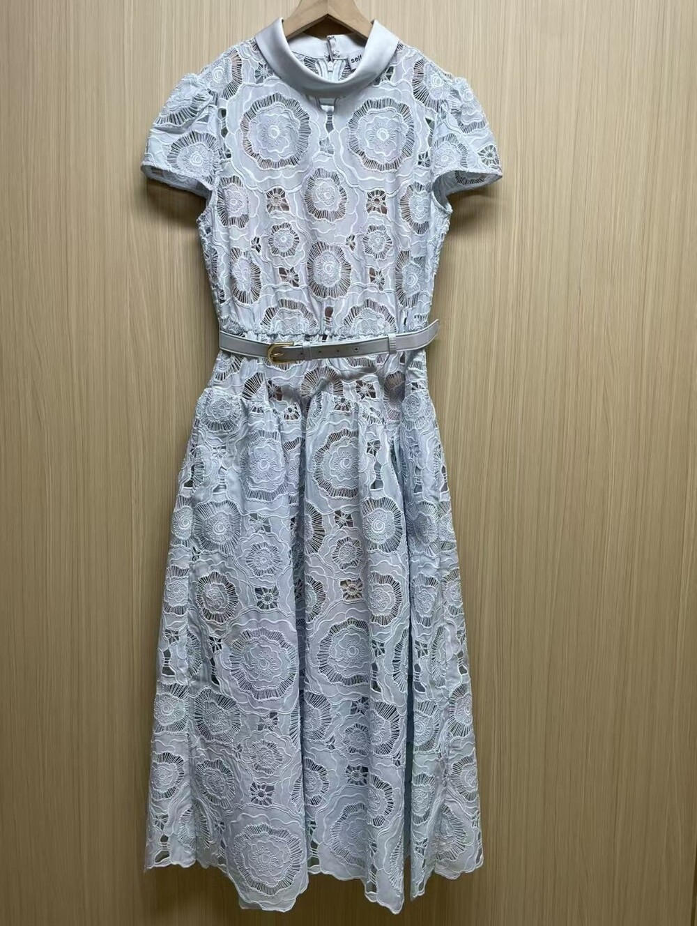 Self Portrait Blue Floral Lace Midi Dress - Picture 7 of 11